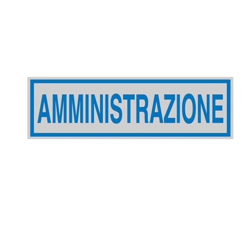 [D77179] TARGHETTA ADESIVA 165x50mm AMMINISTRAZIONE