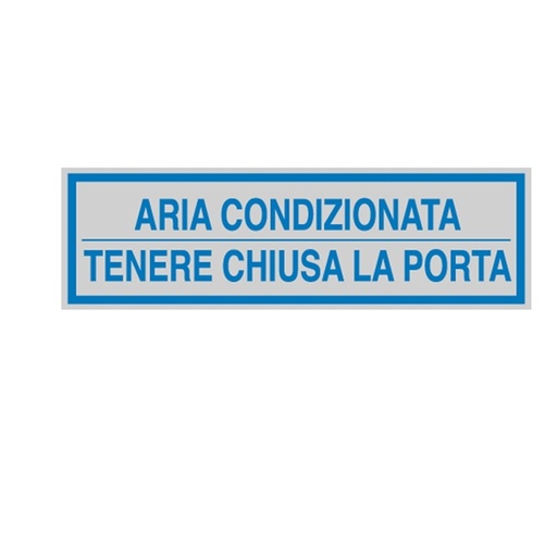 [D77189] TARGHETTA ADESIVA 165x50mm ARIA CONDIZIONATA ...