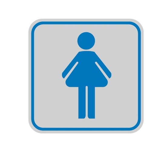[D77208] TARGHETTA ADESIVA 82x82mm con PITTOGRAMMA TOILETTE DONNA