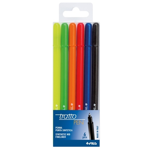 [D77214] BUSTA 6 PENNARELLO TRATTO PEN NEW METAL
