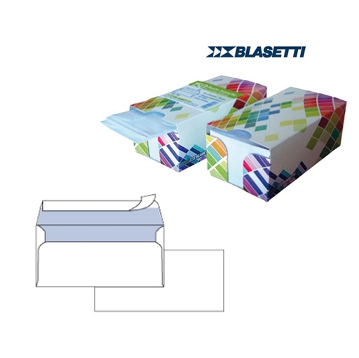 [D77284] BOX DISPENSER 150 BUSTE BIANCHE 110X230MM 90GR S/FINESTRA con STRIP BLASETTI