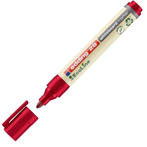 [D77288] MARCATORE ROSSO PER LAVAGNE BIANCHE EDDING 28 ECOLINE TRATTO 1,5 - 3,00mm