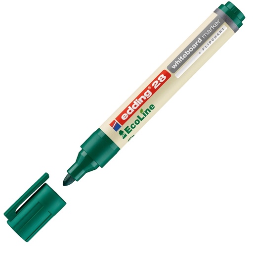 [D77289] MARCATORE VERDE PER LAVAGNE BIANCHE EDDING 28 ECOLINE TRATTO 1,5 - 3,00mm