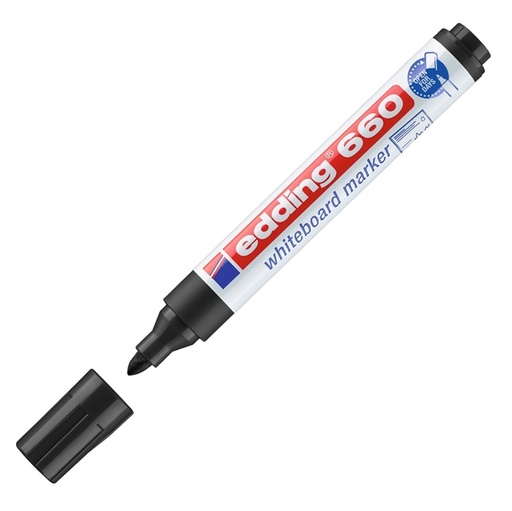[D77291] MARCATORE NERO PER LAVAGNE BIANCHE EDDING 660 TRATTO 1,5 - 3,00mm