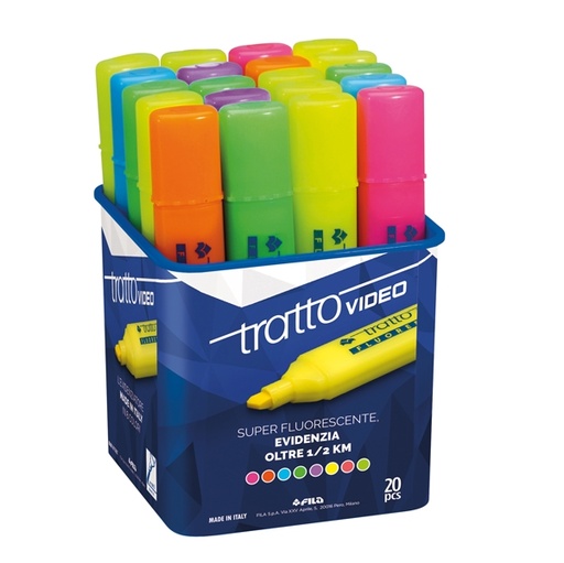 [D77307] BARATTOLO 20 EVIDENZIATORI TRATTO VIDEO ASSORTITI