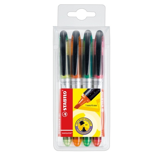 [D77310] BUSTA 4 STABILO NAVIGATOR COLORI ASSORTITI