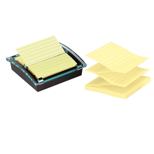 [D77359] DISPENSER 90foglietti Post-it(R) Super Sticky 101x101mm righe DS440-SSCYL GIALLO C
