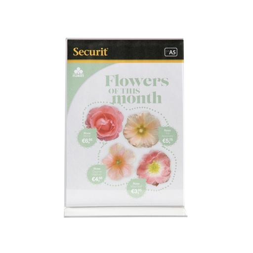 [D77376] DISPLAY PORTAMENU' a T 15x21cm (A5) Securit