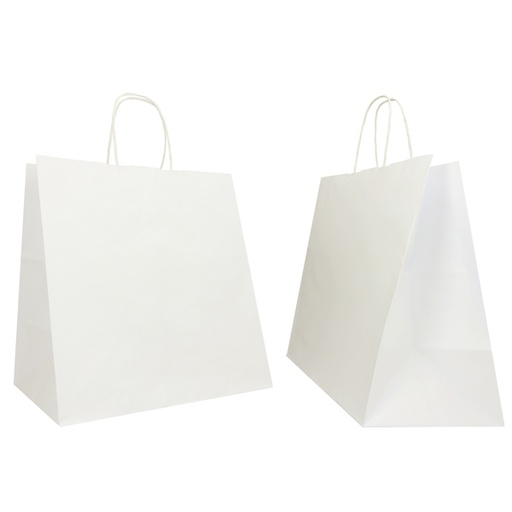 [D77535] 25 SHOPPERS CARTA KRAFT 32X20X33CM TWISTED LARGE BIANCO