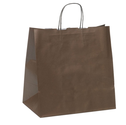 [D77537] 25 SHOPPERS CARTA KRAFT 32X20X33CM TWISTED LARGE MARRONE