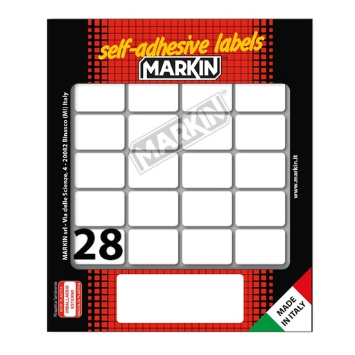 [D78200] Etichetta adesiva bianca 27x19mm (10fogli x 28etichette) Markin