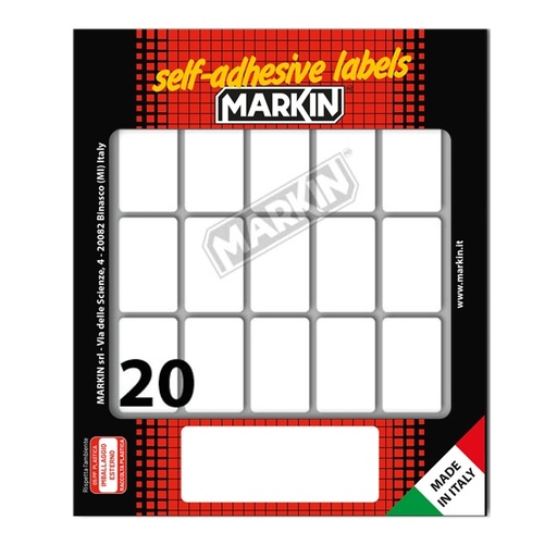 [D78204] Etichetta adesiva bianca 34x21mm (10fogli x 20etichette) Markin