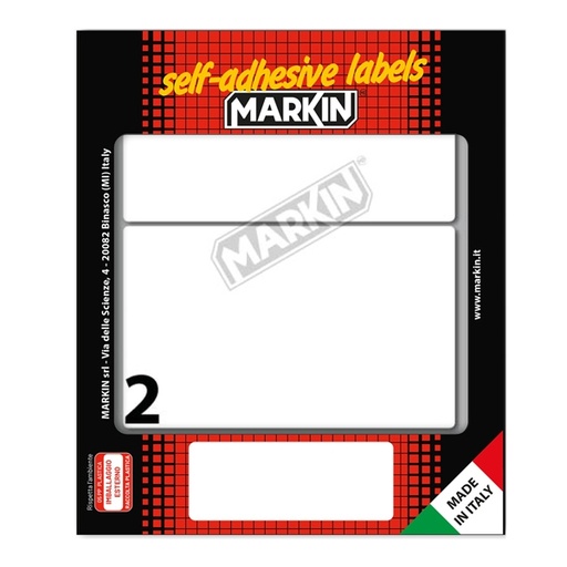 [D78222] Etichetta adesiva bianca 115x70mm (10fogli x 2etichette) Markin