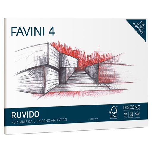[D79335] ALBUM FAVINI 4 24X33CM 220GR 20FG RUVIDO