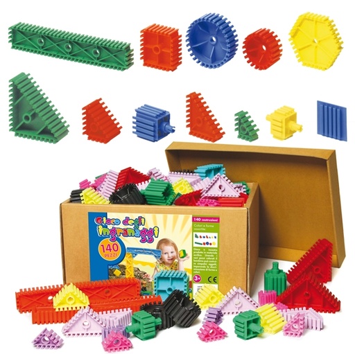 [D79401] SUPER GLISSO GIOCO DEGLI INGRANAGGI CONF. DA 140 PZ. ASSORTITI CWR