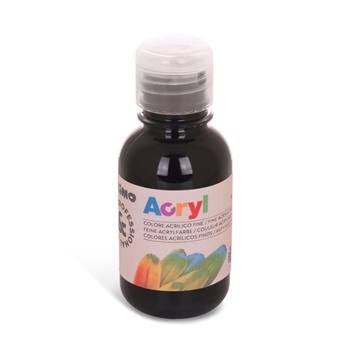 [D79434] Colore acrilico fine Acryl 125ml nero PRIMO