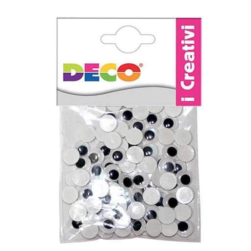 [D79474] OCCHIETTI ADESIVI TONDI BUSTA DA 50 PZ. MISURE ASSORTITE DECO