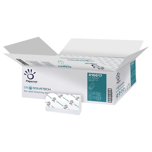 [D79646] Pacco 200 asciugamani piegati a Z goffrato a onda DissolveTech Papernet