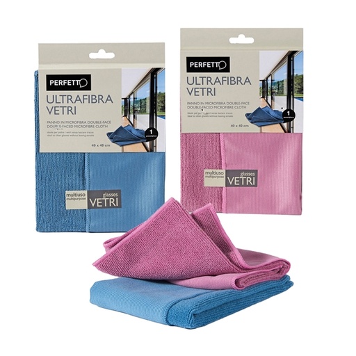 [D79649] PANNO MICROFIBRA 40x40cm Ultrafibra Vetri PERFETTO
