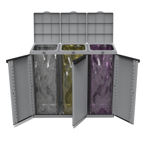 [D79668] Contenitore Ecoline 3 Grigio 3x110Lt Terry