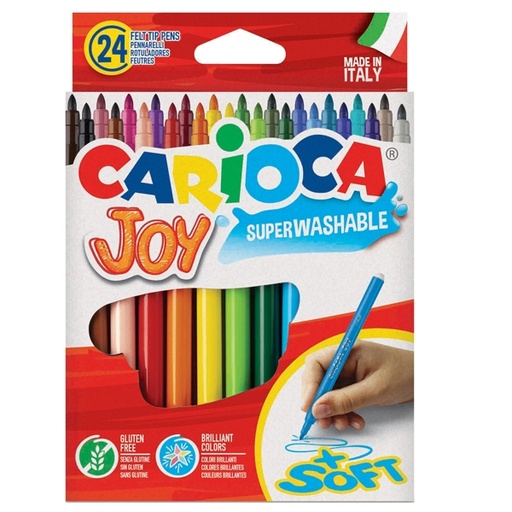 [D79753] SCATOLA 24 PENNARELLI JOY LAVABILI COLORI ASSORTITI CARIOCA