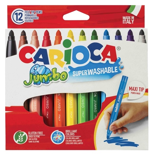 [D79755] Astuccio 12 pennarelli Jumbo lavabili colori assortiti CARIOCA