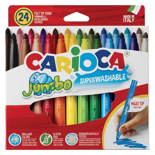 [D79756] Astuccio 24 pennarelli Jumbo lavabili colori assortiti CARIOCA