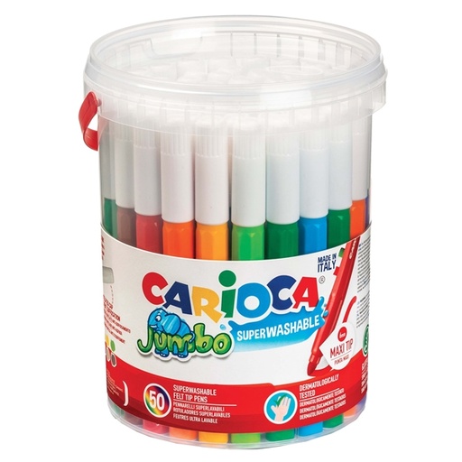 [D79758] Barattolo 50 pennarelli Jumbo lavabili colori assortiti CARIOCA