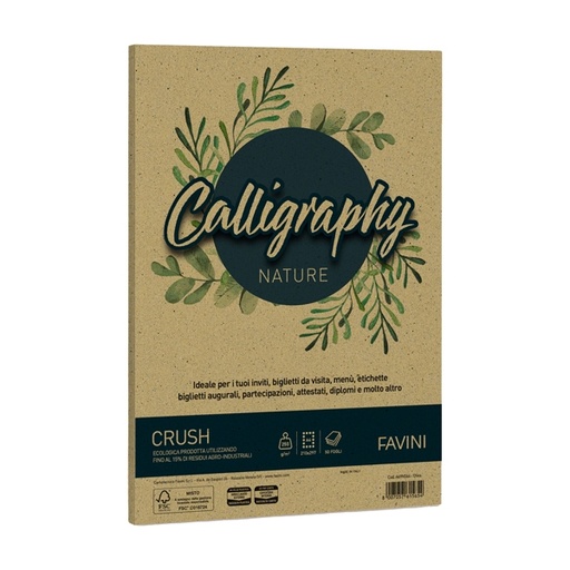 [D79780] Carta CALLIGRAPHY NATURE A4 50fg 250gr oliva FAVINI