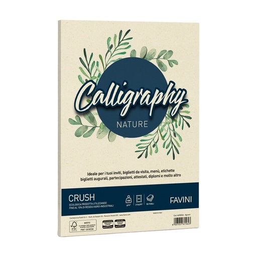 [D79784] Carta CALLIGRAPHY NATURE A4 50fg 100gr agrumi FAVINI