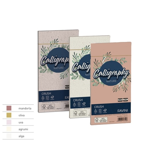 [D79787] 25 buste CALLIGRAPHY NATURE 100gr 110x220mm agrumi FAVINI