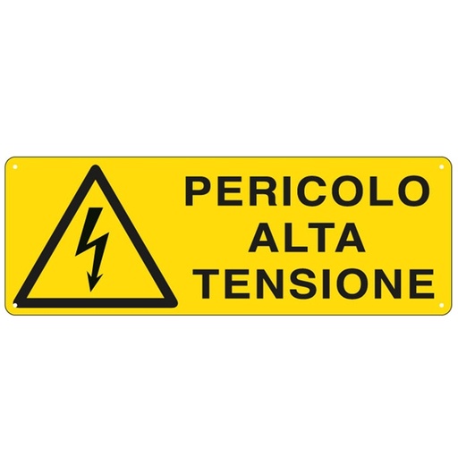 [D79823] CARTELLO ALLUMINIO 35x12,5cm 'Pericolo Alta Tensione'