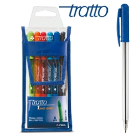 [D79887] BUSTA 6 PENNA SFERA TRATTO 1grip 1,0mm COLORI ASSORTITI