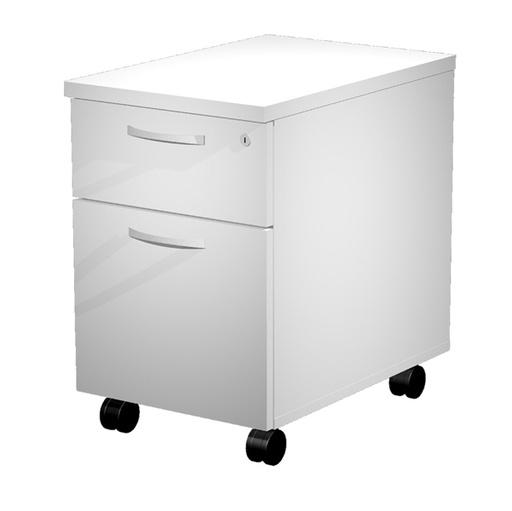 [D79920] CASSETTIERA 1 CASS.+ 1 CLASSIFICATORE con RUOTE BIANCO - AGORA'