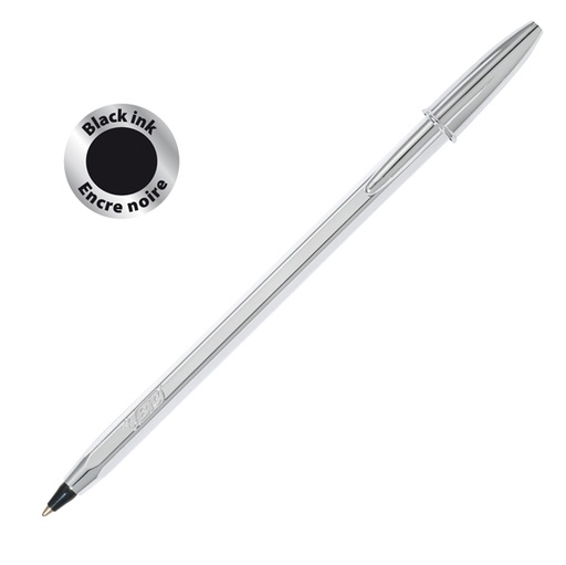 [D79943] Scatola 20 penna sfera CRISTAL(R) SHINE SILVER medio 1,0mm nero BIC(R)