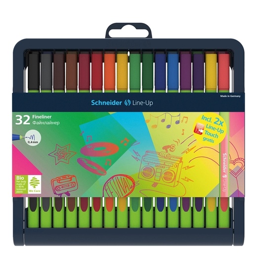 [D79975] Astuccio 32 fineliner LINE-UP 0,4mm col ori ass. SCHNEIDER