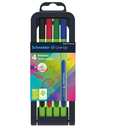 [D79977] Astuccio 4 fineliner LINE-UP 0,4mm colo ri ass. SCHNEIDER