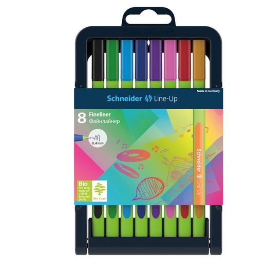 [D79978] Astuccio 8 fineliner LINE-UP 0,4mm colo ri ass. SCHNEIDER