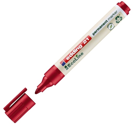 [D80193] MARCATORE PERMANENTE 21 ECOLINE P.CONICA ROSSO EDDING