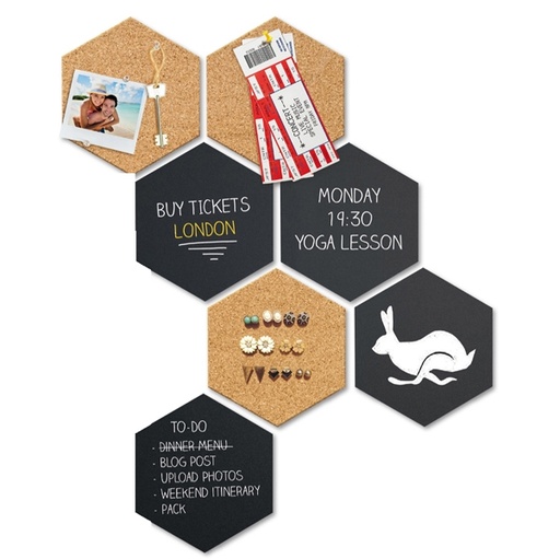 [D80262] Set LAVAGNE DA PARETE Wall Hexagon Securit