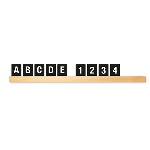 [D80265] Kit Mensola portamessaggi Teak + 169 tessere Letter Board Securit