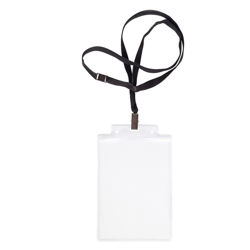 [D80276] 10 PORTANOME PASS 6S-P 10x15cm (A6) NEUTRO con CORDONCINO NERO