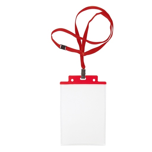 [D80277] 10 PORTANOME PASS 6S-P 10x15cm (A6) ROSSO con CORDONCINO ROSSO