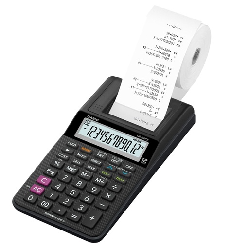 [D80344] CALCOLATRICE SCRIVENTE 12 CIFRE HR-8RCE NERO CASIO
