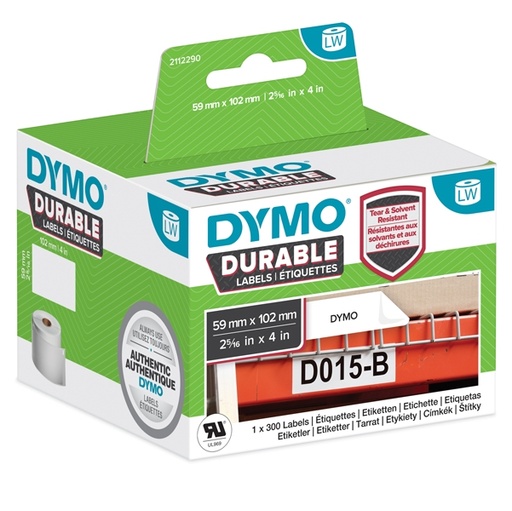 [D80376] ETICHETTE DURABLE INDUSTRIAL DIM. 59X102MM 300X1 RT MULTIUSO