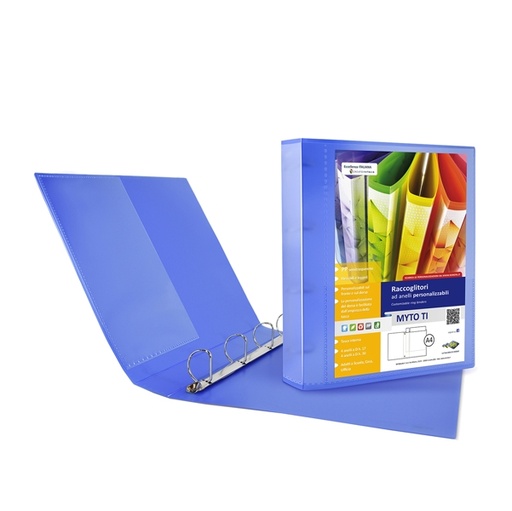 [D80382] Raccoglitore MYTO TI 17 A4 4D 22x30cm blu personalizzabile SEI ROTA