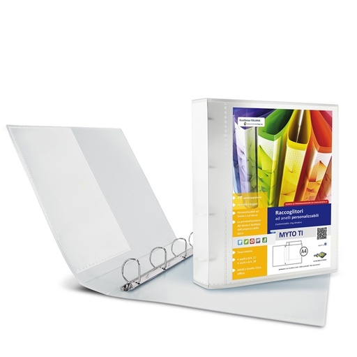 [D80383] Raccoglitore MYTO TI 17 A4 4D 22x30cm neutro personalizzabile SEI ROTA