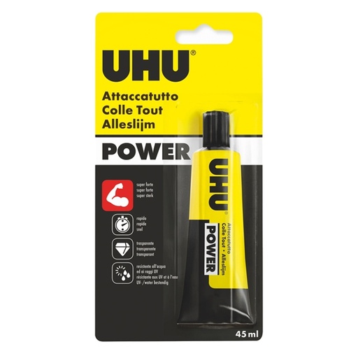 [D80388] COLLA TRASPARENTE EXTRAFORTE UHU POWER 45ML