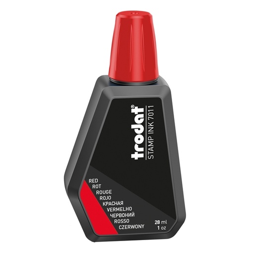 [D80410] INCHIOSTRO ROSSO 28ml per TIMBRO IN GOMMA 7011 TRODAT