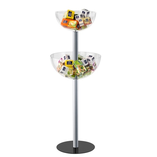 [D80432] EXPO CONTENITORE con 2 SEMISFERA diam.40cm / diam.50cm - H116cm